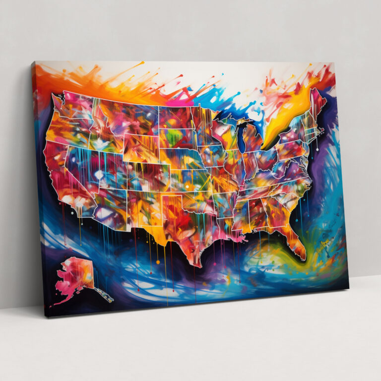 United States Of America Map Canvas Print - United States Of America Map, United States Of America Map, Canvas Print, Captivating