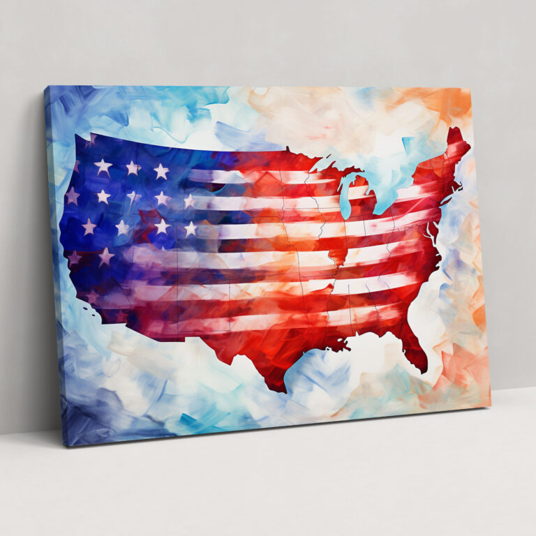 Dreamy United States Of America Map Wall Art - United States Of America Map, Wall Decoration, Home Decoration, Canvas Print