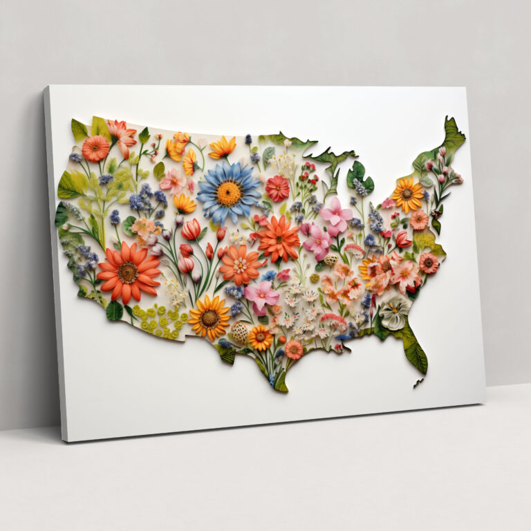 Nature-Inspired United States Of America Map Canvas Print - United States Of America Map, Wall Art, Canvas Print, United States Of America Map