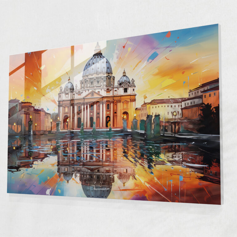 Vatican Glass Print - Modern Art Wall Decoration - Vatican, Majesty, Modern Art, Grandeur