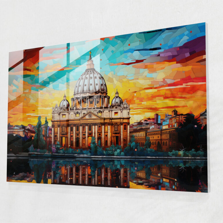 St. Peter's Glass Wall Art - Vatican, Contemporary Glass Painting, Glass Wall Art, Wall Decoration