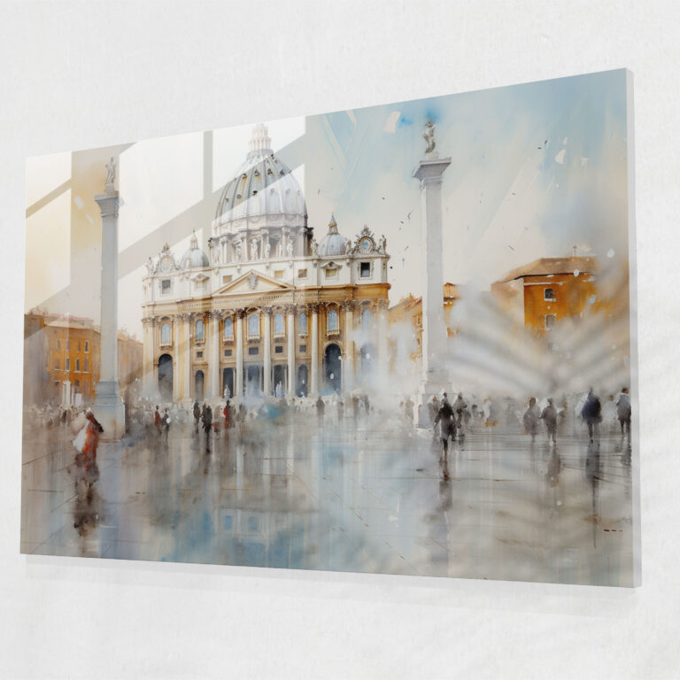 St. Peter's Square Glass Art - Vatican, Wall Decoration, Glass Wall Art, Vatican