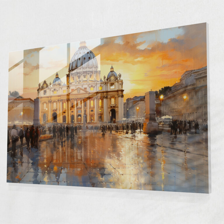 Vatican Impressionist Glass Wall Art - Vatican, Glass Art, Glass Wall Art, Vatican Plaza