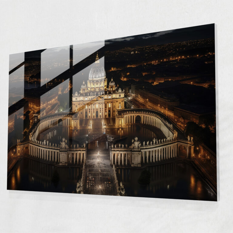 Vatican Glass Print: Aerial View Of St. Peter's Basilica - Vatican, Glass Art, Glass Print, Glass Wall Art