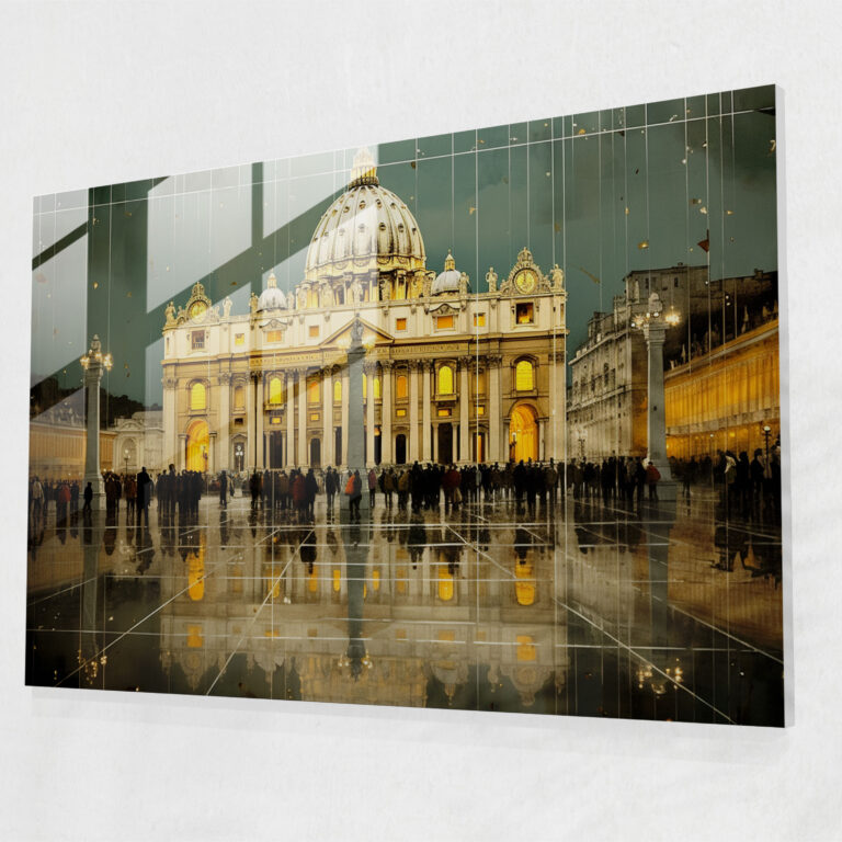 Vatican Glass Print: Majestic St. Peter's Square - Vatican, Glass Print, Glass Wall Art, Modern Art