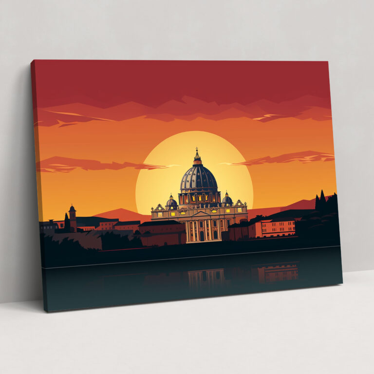 Vatican Sunset Canvas Print - Vatican, Wall Art, Canvas, St. Peter's Basilica