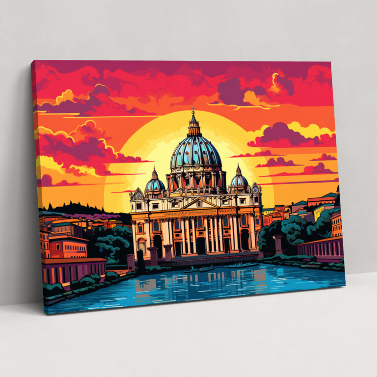 Vatican Canvas Print Wall Decoration - Vatican, Pop Art-Inspired Illustration, Wall Art, Contemporary Twist
