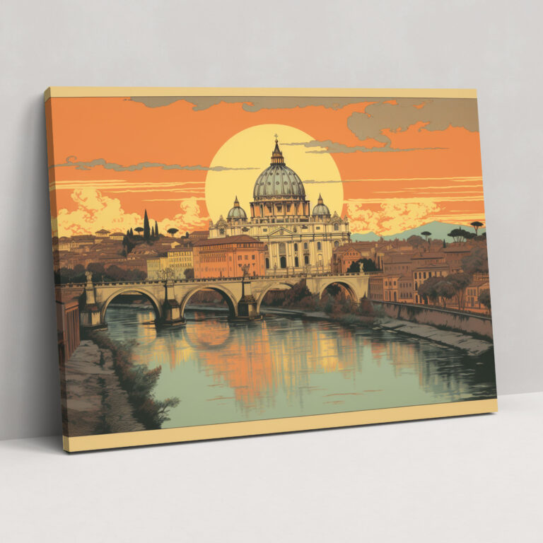 Vatican Wall Art Canvas Print - Vatican, Canvas Wall Art, Vintage Postcard Design, Wall Decoration