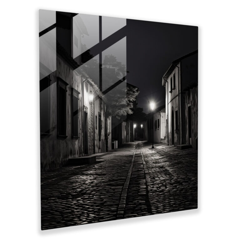Glass Print - Quaint Village Street - Village, Glass Print, Village, Home Decoration