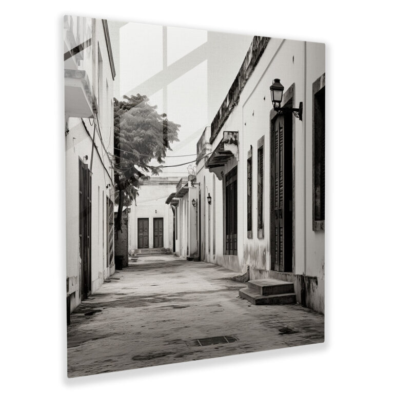 Quaint Village Street Glass Print - Village, Home Decoration, Glass Wall Art, Wall Decoration