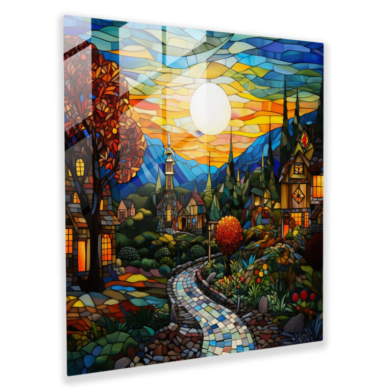 Radiant Village - Glass Print - Village, Glass Wall Art, Village, Modern Art