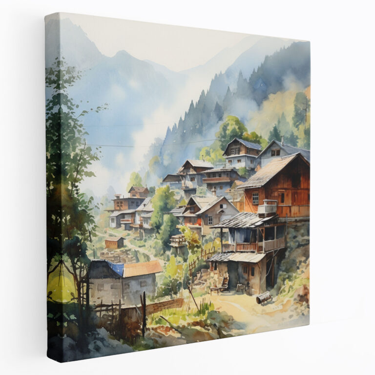 Tranquil Village Canvas Print - Village, Home Decoration, Village, Wall Decoration