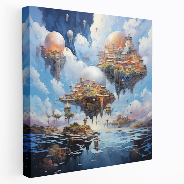 Floating Village Canvas Print - Village, Canvas, Home Decoration, Wall Decoration