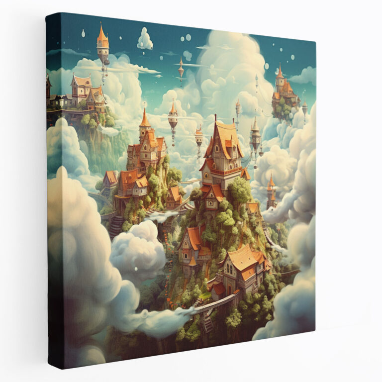 Enchanted Village Canvas Print - Village, Wall Decoration, Home Decoration, Canvas
