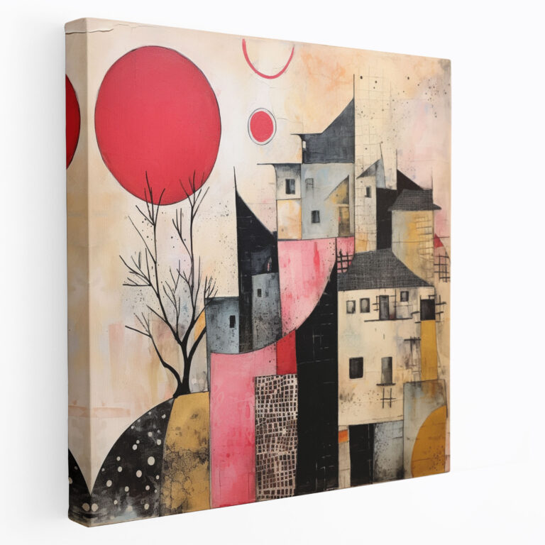 Abstract Village Canvas Print - Village, Canvas, Canvas Print, Wall Decoration