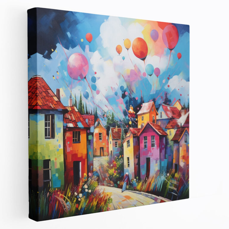 Vibrant Energy Village Canvas Print - Village, Canvas Wall Art, Canvas, Village