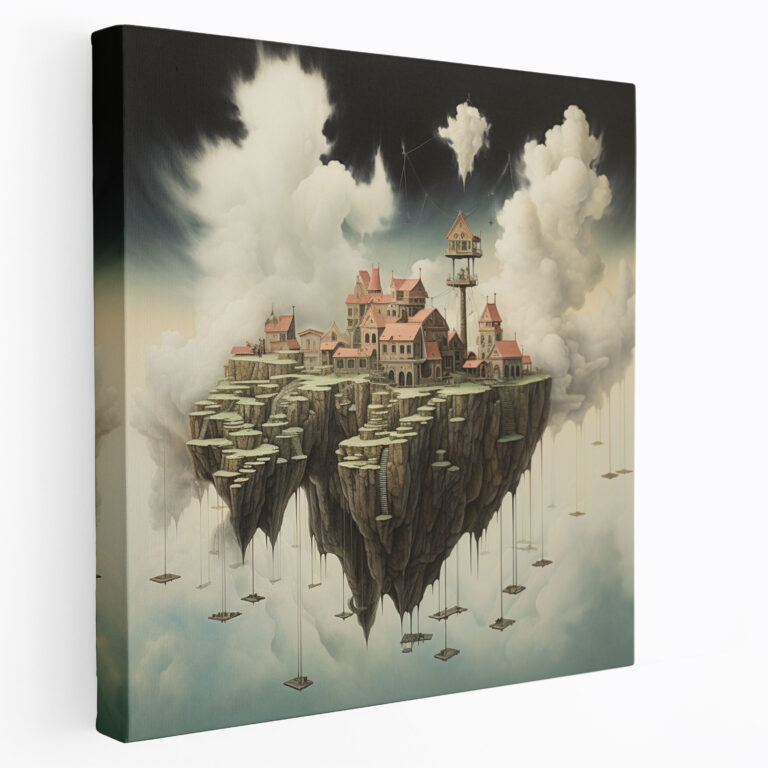 Cloudscape Village Canvas Print - Village, Wall Art, Canvas, Home Decoration