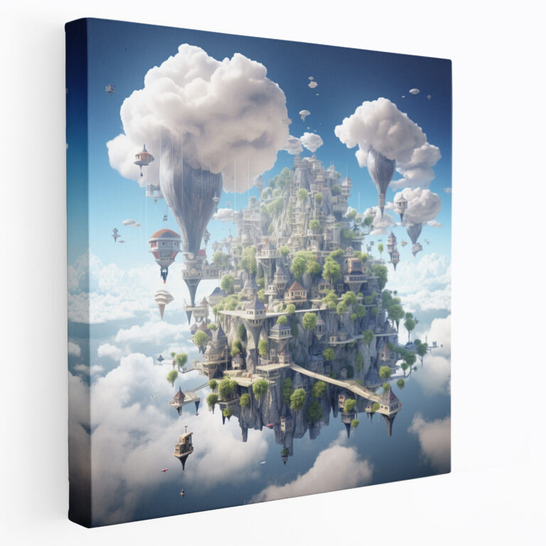 Skyward Village Canvas Print - Village, Canvas, Canvas Print, Canvas Wall Art