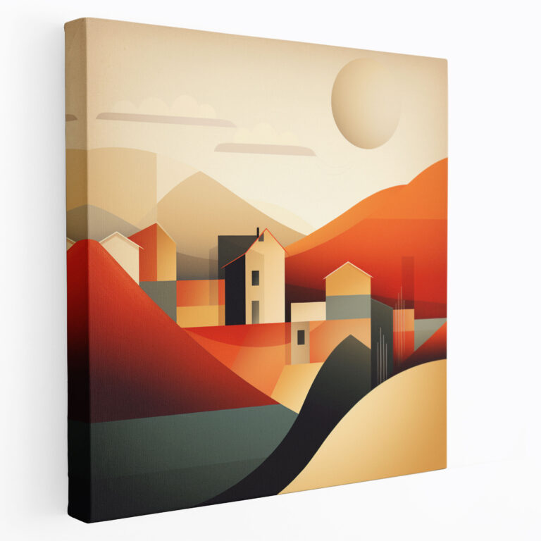 Minimal Village Canvas Print - Village, Canvas Wall Art, Canvas Print, Wall Art