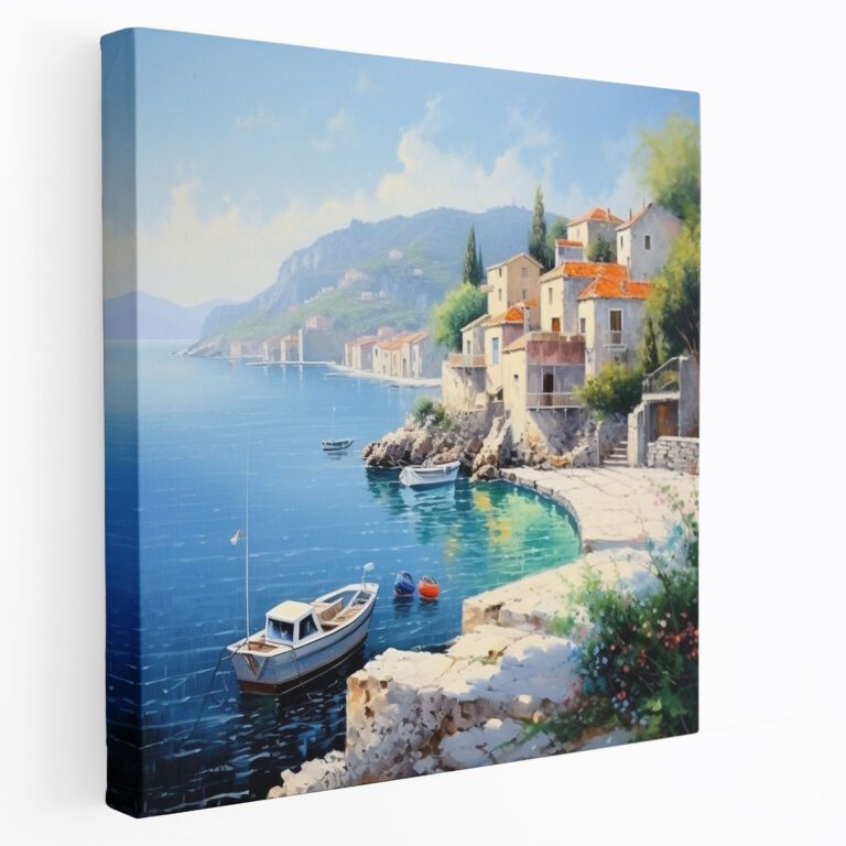 Coastal Charm Village Canvas Print - Village, Home Decoration, Canvas, Canvas Wall Art