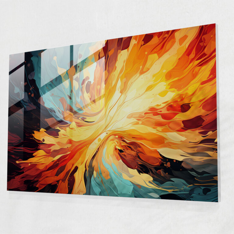 Kaleidoscope Volcano Glass Print - Volcano, Glass Art, Wall Decoration, Volcano