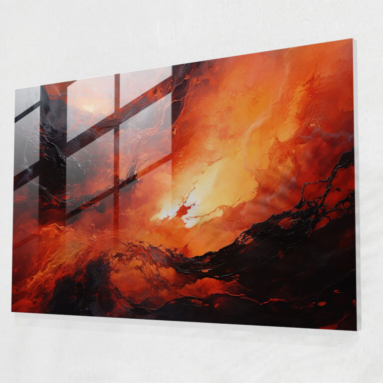 Volcano Glass Print - Volcano, Nature, Glass Wall Art, Volcano