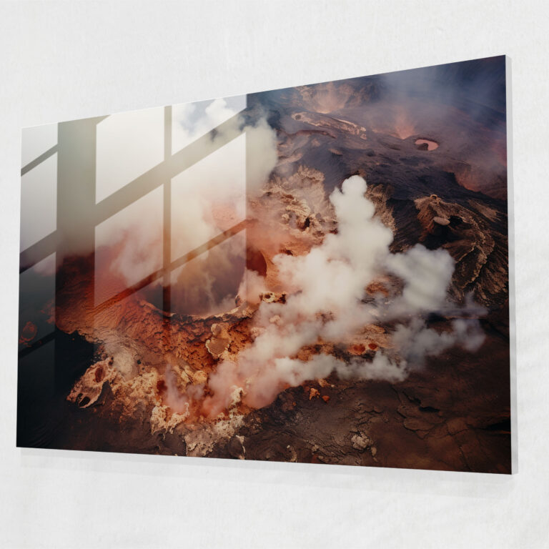 Volcano Home Decoration - Volcano, Wall Decoration, Volcanic Crater, Glass Print