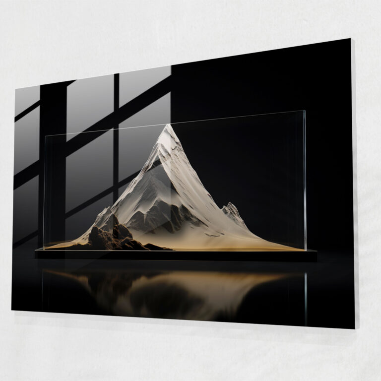Volcano Glass Art - Volcano, Modern Art, Glass Wall Art, Dormant Volcano