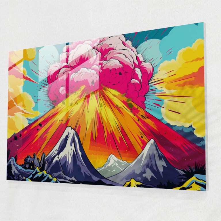 Volcano Home Decoration - Volcano, Glass Wall Art, Glass Print, Wall Decoration