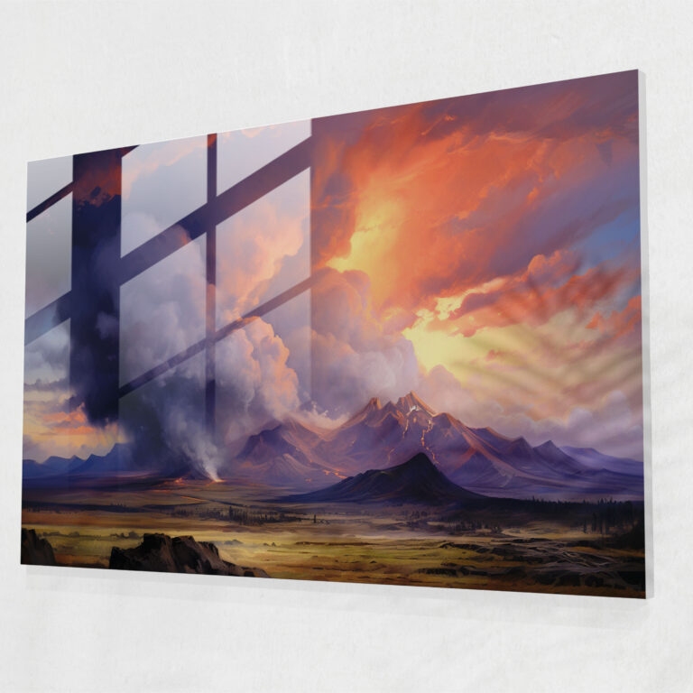 Volcano Home Decoration - Volcano, Sunset, Ethereal Beauty, Volcano