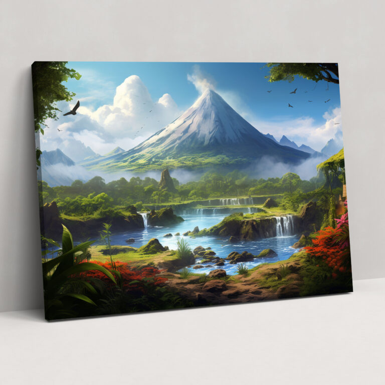 Volcano Canvas Print - Volcano, Canvas Print, Volcanic Landscape, Home Decoration