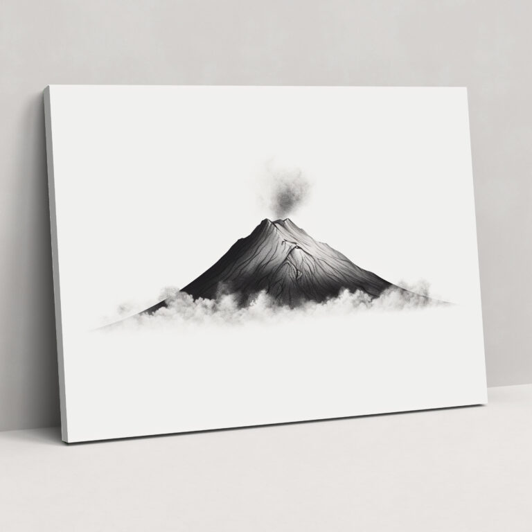 Volcano Minimalist Wall Art - Volcano, Elegant Design, Wall Decoration, Home Decoration