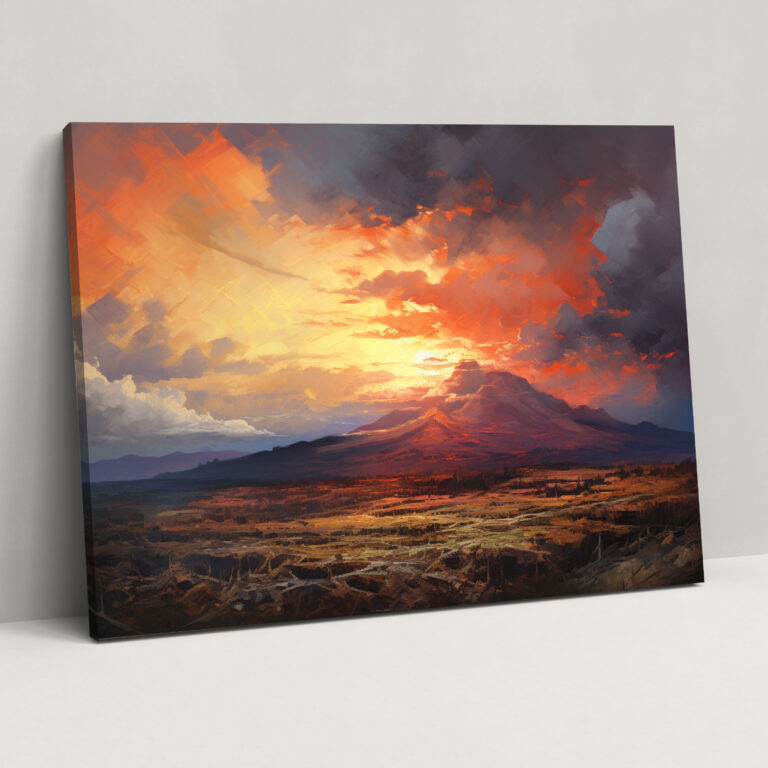 Volcano Impressionist Canvas Print - Volcano, Canvas Wall Art, Volcano, Home Decoration