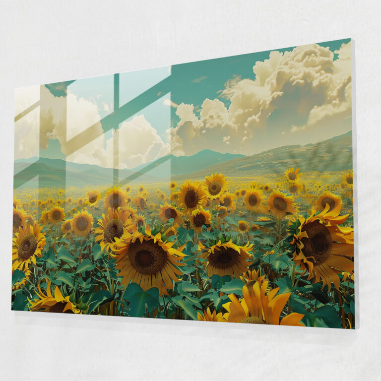 Vincent Van Gogh Glass Wall Art - Sunflower Field - Vincent Van Gogh, Glass Print, Home Decoration, Vincent Van Gogh