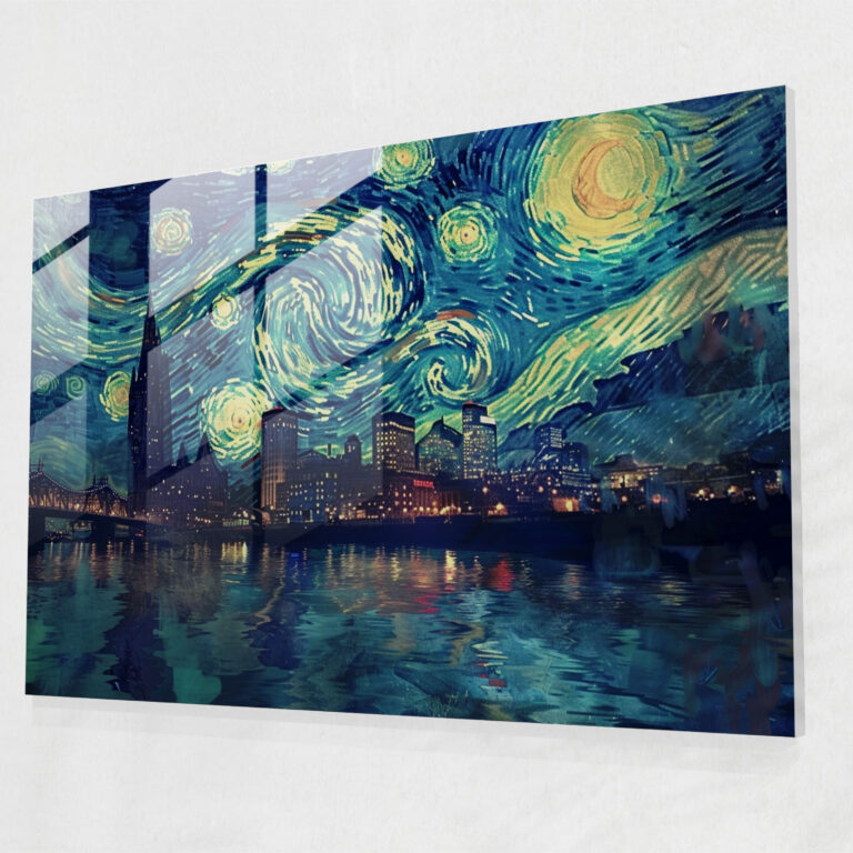 Vincent Van Gogh Modern Art - Starry Night Cityscape - Vincent Van Gogh, Modern Art, Home Decoration, Vincent Van Gogh