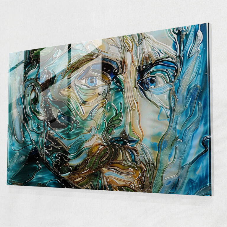 Vincent Van Gogh Home Decoration: Self-Portrait, 12X16 - Vincent Van Gogh, Glass Art, Home Decoration, Wall Decoration