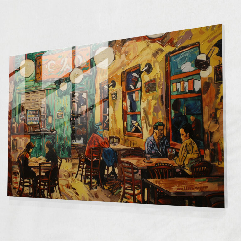 Vincent Van Gogh Glass Print - Café Scene - Vincent Van Gogh, Glass Art, Glass Print, Café Scene
