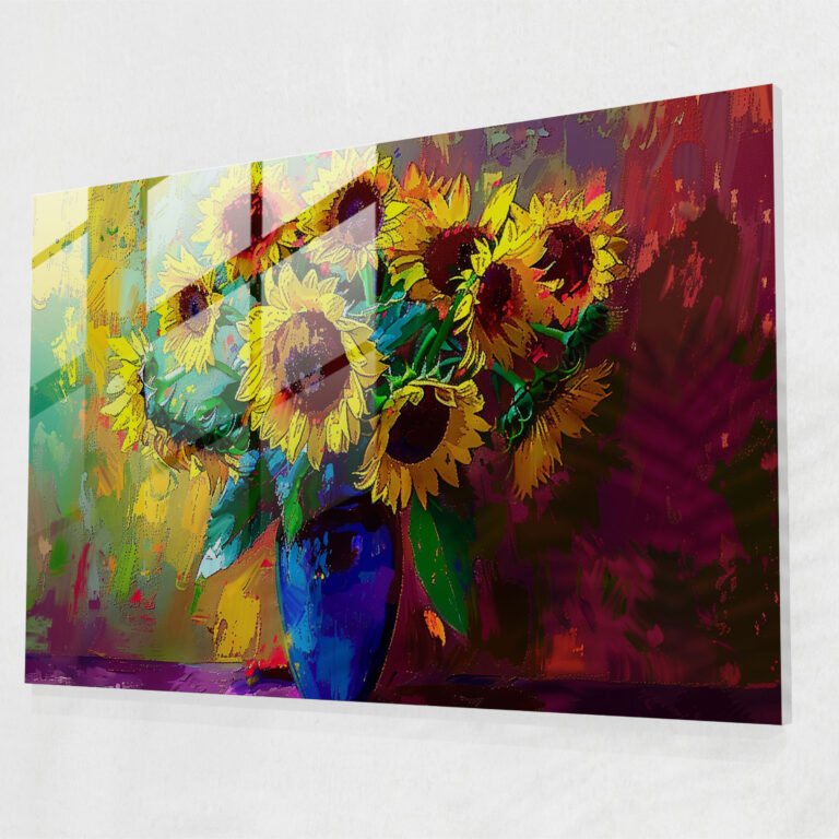 Vincent Van Gogh Glass Wall Art - Vibrant Sunflowers - Vincent Van Gogh, Modern Art, Vibrant Colors, Vincent Van Gogh