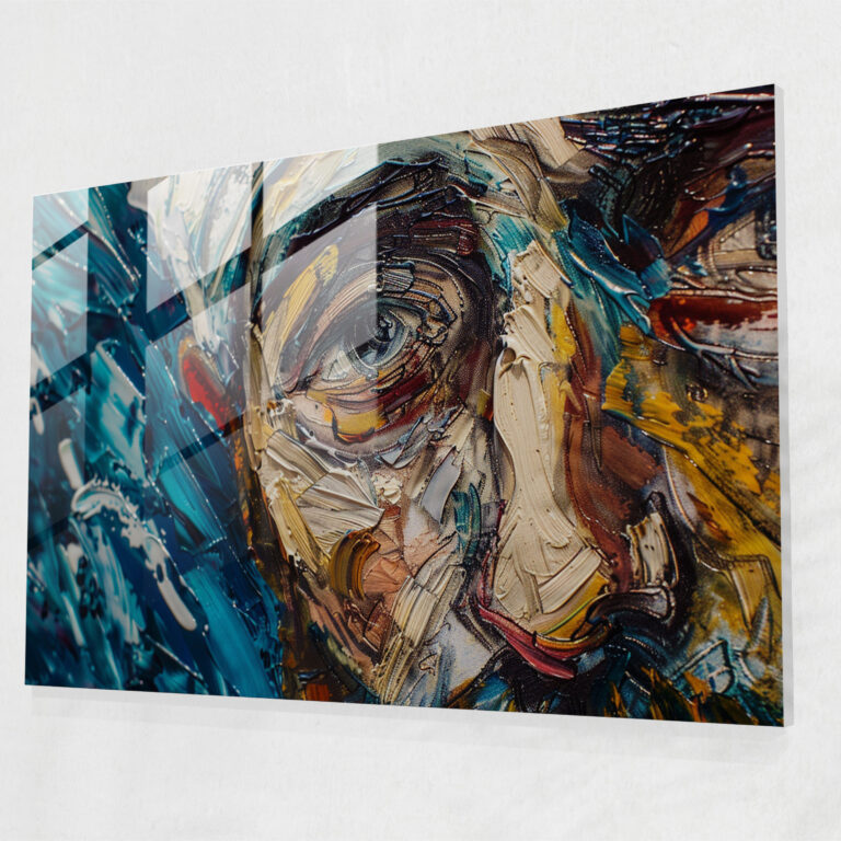 Vincent Van Gogh Modern Art - Intense Self-Portrait - Vincent Van Gogh, Home Decoration, Glass Art, Self-Portrait