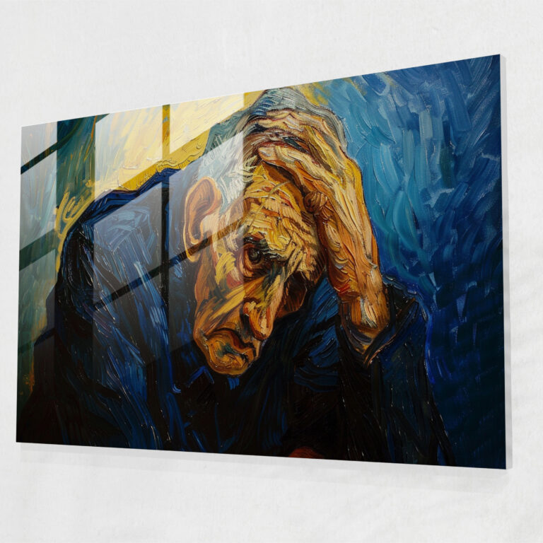 Vincent Van Gogh Glass Wall Art - Emotional Old Man - Vincent Van Gogh, Vincent Van Gogh, Glass Print, Modern Art