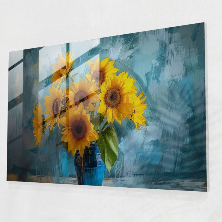Vincent Van Gogh Glass Wall Art - Bold Sunflowers - Vincent Van Gogh, Vincent Van Gogh, Bold Brushstrokes, Sunflowers