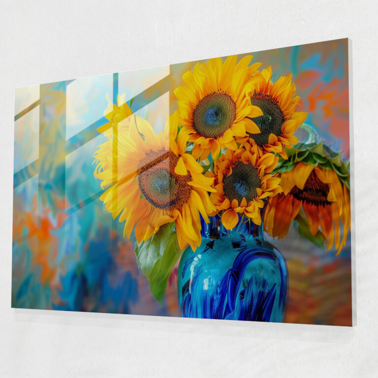 Vincent Van Gogh Glass Wall Art - Sunflowers In A Vase - Vincent Van Gogh, Modern Art, Vincent Van Gogh, Home Decoration