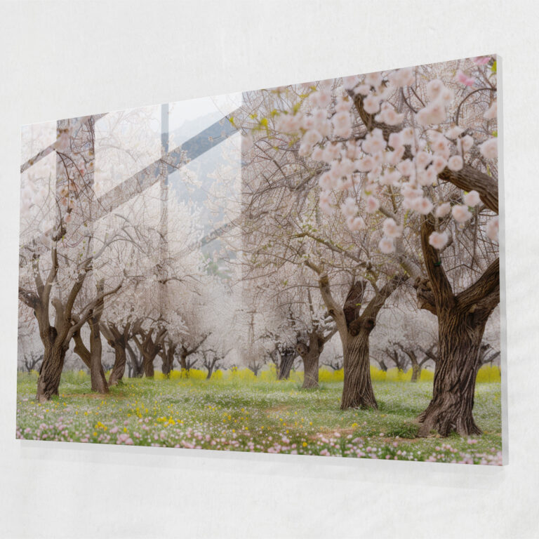 Vincent Van Gogh Home Decoration - Almond Trees Glass Print - Vincent Van Gogh, Vincent Van Gogh, Wall Decoration, Home Decoration