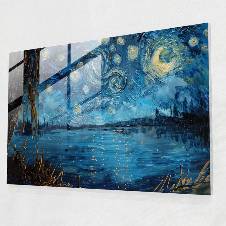 Vincent Van Gogh Glass Art - The Starry Night Over The Rhône - Vincent Van Gogh, Glass Art, Wall Decoration, Modern Art