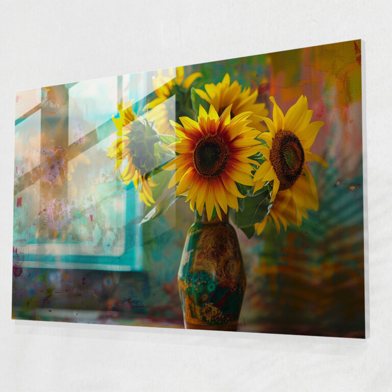 Vincent Van Gogh Glass Wall Art – Sunflowers In A Vase - Vincent Van Gogh, Glass Wall Art, Sunflowers, Vincent Van Gogh