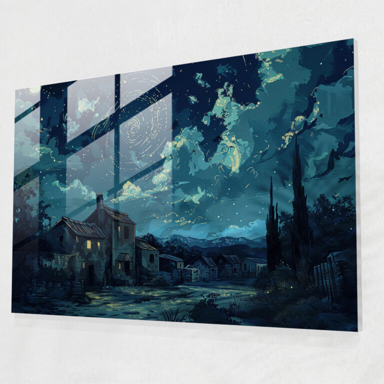 Vincent Van Gogh Glass Wall Art – Enchanting Starry Night - Vincent Van Gogh, Glass Wall Art, Vincent Van Gogh, Modern Art