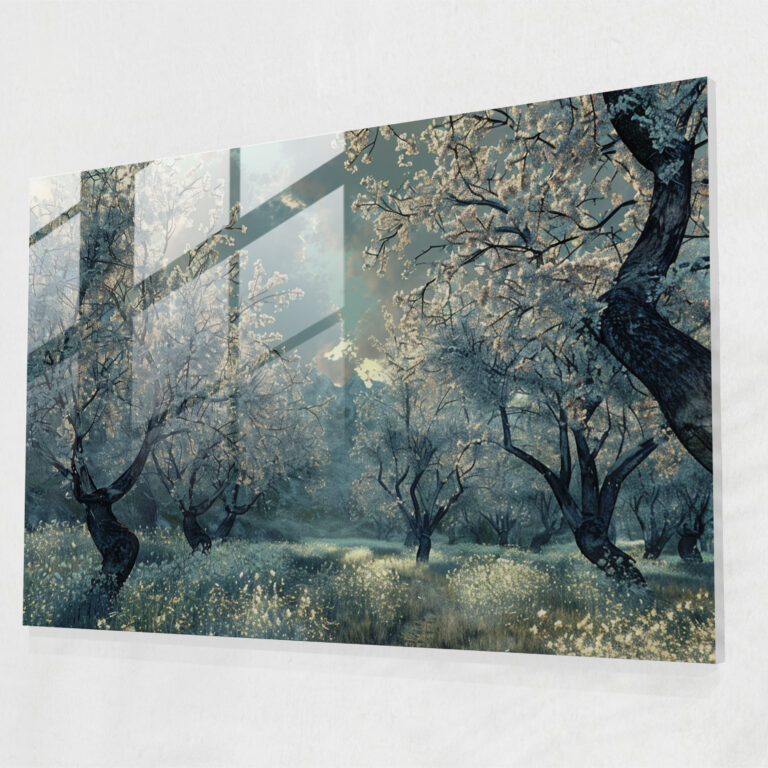Vincent Van Gogh Glass Wall Art - Blossoming Almond Trees - Vincent Van Gogh, Modern Art, Wall Decoration, Home Decoration