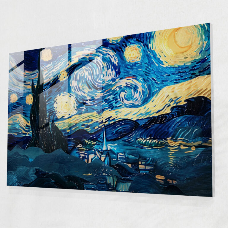 Vincent Van Gogh Home Decoration - Starry Night Over Rhone River - Vincent Van Gogh, Vincent Van Gogh, Glass Print, Home Decoration
