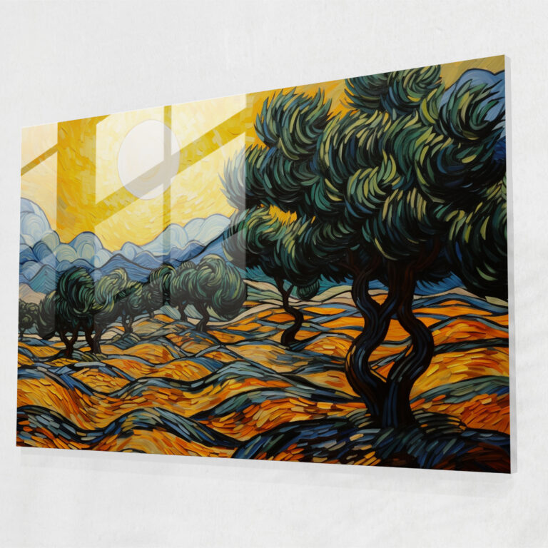 Vincent Van Gogh Home Decoration - Serene Olive Trees - Vincent Van Gogh, Glass Print, Modern Art, Vincent Van Gogh