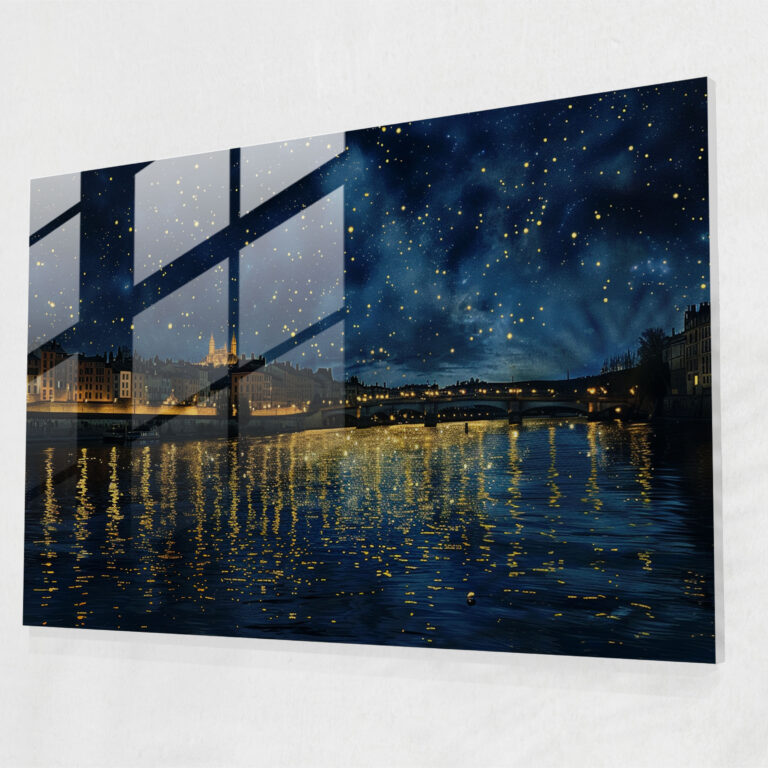 Vincent Van Gogh Starry Night Over The Rhone Glass Print - Vincent Van Gogh, Modern Art, Wall Decoration, Home Decoration